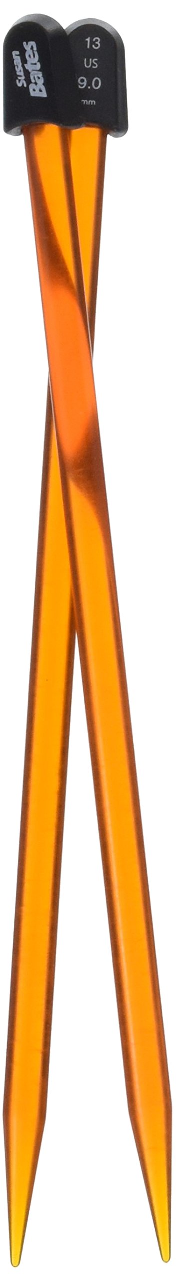 Susan Bates Crystalites Single Point Knitting Needles 10"-Size 13/9mm, Orange