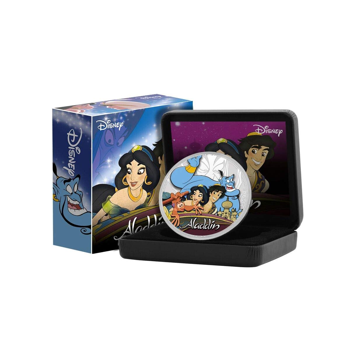 IMPACTO COLECCIONABLES Disney coin collection - Disney Classics Collection Limited Edition Stocking Filler Silver Coin / Medal - Aladdin Luxe Edition