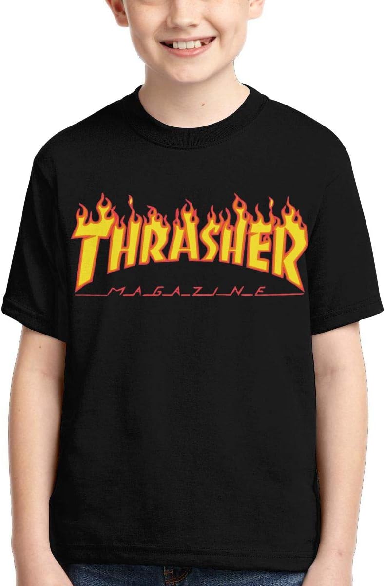 CYROZM Thrasher Magazine Youth Kids Short Sleeve Baseball T Shirts Thrasher Magazine