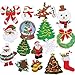 Chenkou Craft 16pcs Random Merry Christmas Sew-on & Iron-on Patch Santa Tree Snowman Beer Jingle Bell Claus Embroidered Patches (Christmas Patch)