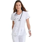 BARCO Grey's Anatomy Scrubs - Cora Scrub Top for Women, Crossover V-Neck, Fitted Back Super-Soft Women's Scrub Top