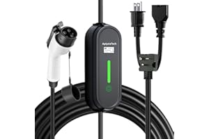 AplysiaTech Level 1/2 EV Charger, 8/10/13/16A Adjustable Plug-in Electric Car Charging Station, Portable EV Charger with 21FT Cable, Smart EVSE SAE J1772, NEMA6-20P and 5-15P to 6-20R Adapter