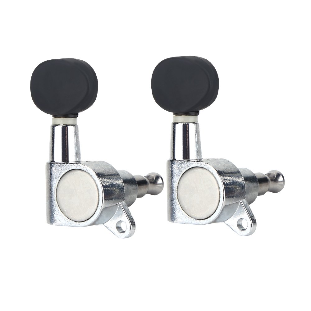 Leapiture 2R 2L Guitar Tuning Pegs Closed Guitar Machine Tuning Key Tuner Machine Head Acoustic Guitar Tuning Pegs for Electric or Bass Guitar