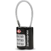 Samsonite Travel Sentry 3-dial Combination Cable Lock, Black, One Size