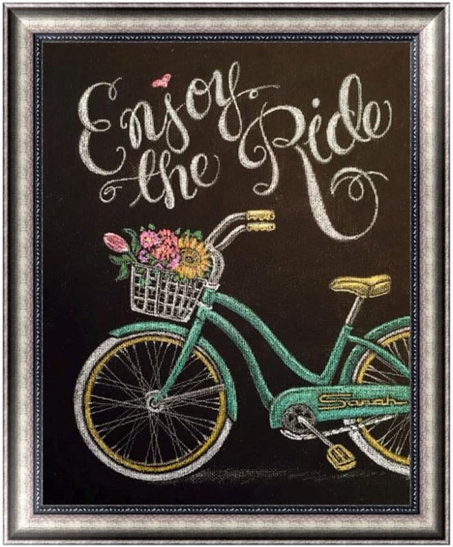 Apomelo 10ร12 inch Diamond Painting Kits Flowers Bicycle Rhinestone Painting with Diamonds Bead Diamond Art Kit, Enjoy The Ride