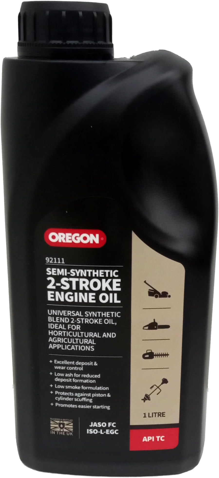 Oregon Semi Synthetic 2 Stroke Engine Oil 1L ISO-L-EGD JASO FC API TC 50:1