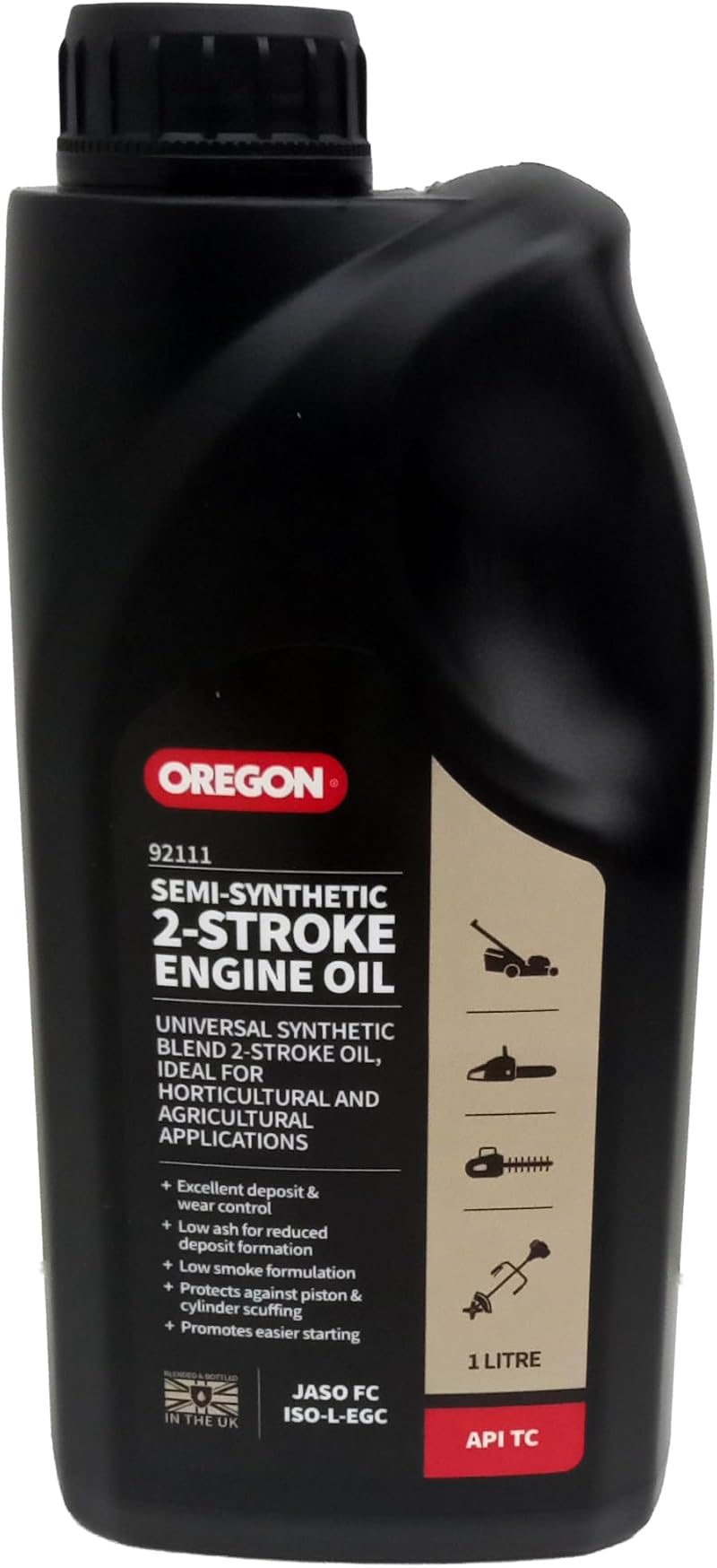 Oregon Semi Synthetic 2 Stroke Engine Oil 1L ISO-L-EGD JASO FC API TC 50:1