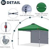 MasterCanopy 3x3M Pop-Up Gazebo Tent with One Sidewall Forest Green view 4