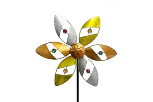 Gronhof Wind Spinners Outdoor Metal, 37" Tall × 10" Diameter Pinwheels for Yard and Garden Decor, Kinetic Wind Sculpture