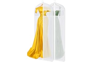 BH7STAR 72" Dress Bags for Gowns Long, Wedding Dress Garment Bags for Hanging Clothes, Dress Bags for Closet Storage and Traveling, Foldable Dress Cover