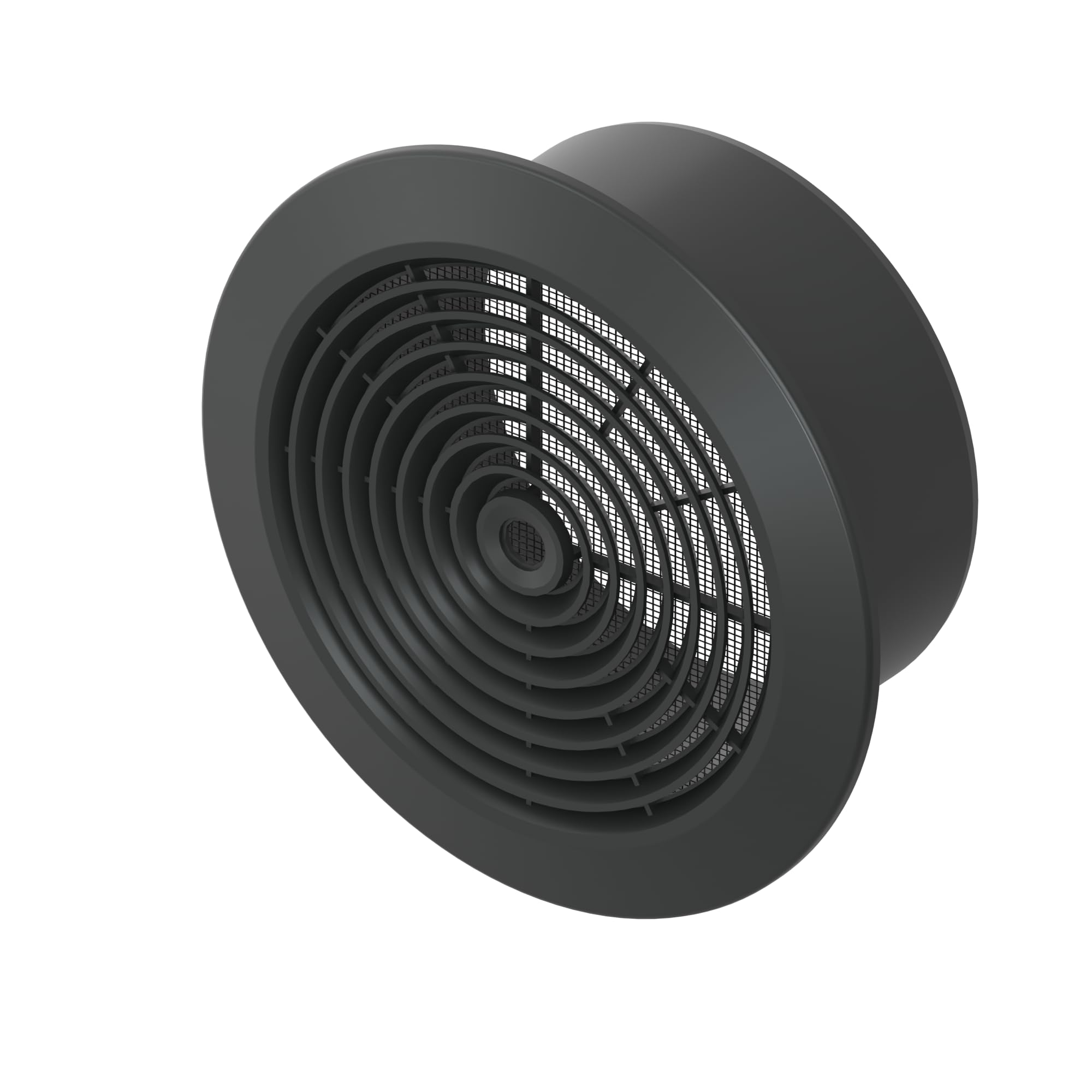 Awenta Round Black Vent Covers for Home Ceiling - 6" Inch/150 mm - Plastic Exhaust Fan Air Grille Cover, Louvered Vent - Vent Cover with Screen Mesh - Soffit Vent Cover for Wall, Bathroom, Dryer Vent