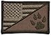 USA Flag/Tracker Paw Scout Emblem 2.25x3.5 Morale Patch - Multiple Color Options (Coyote Brown) primary