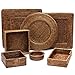 Caspari Rattan Luncheon Napkin Holder in Dark Natural Brown, 1 Each