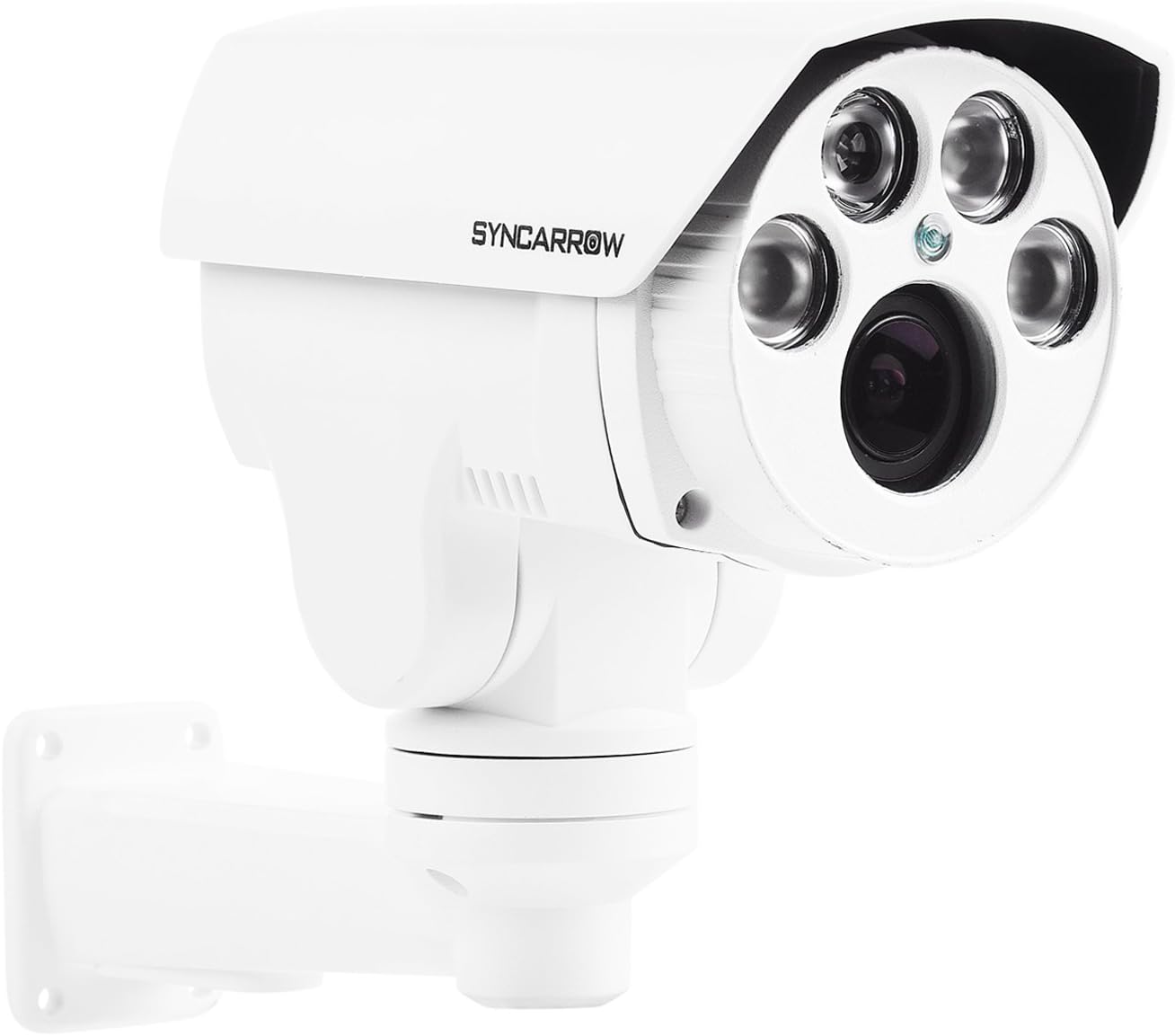 SyncArrow Network 2.0 Megapixel 1080P HD, 10x Optical Zoom, 10x Digital Zoom, 12 Deg/s Low Speed PTZ, 200ft (60M) IR Distance, IP66 Weatherproof Outdoor Security IP Bullet Camera ONVIF (N-2B10X)
