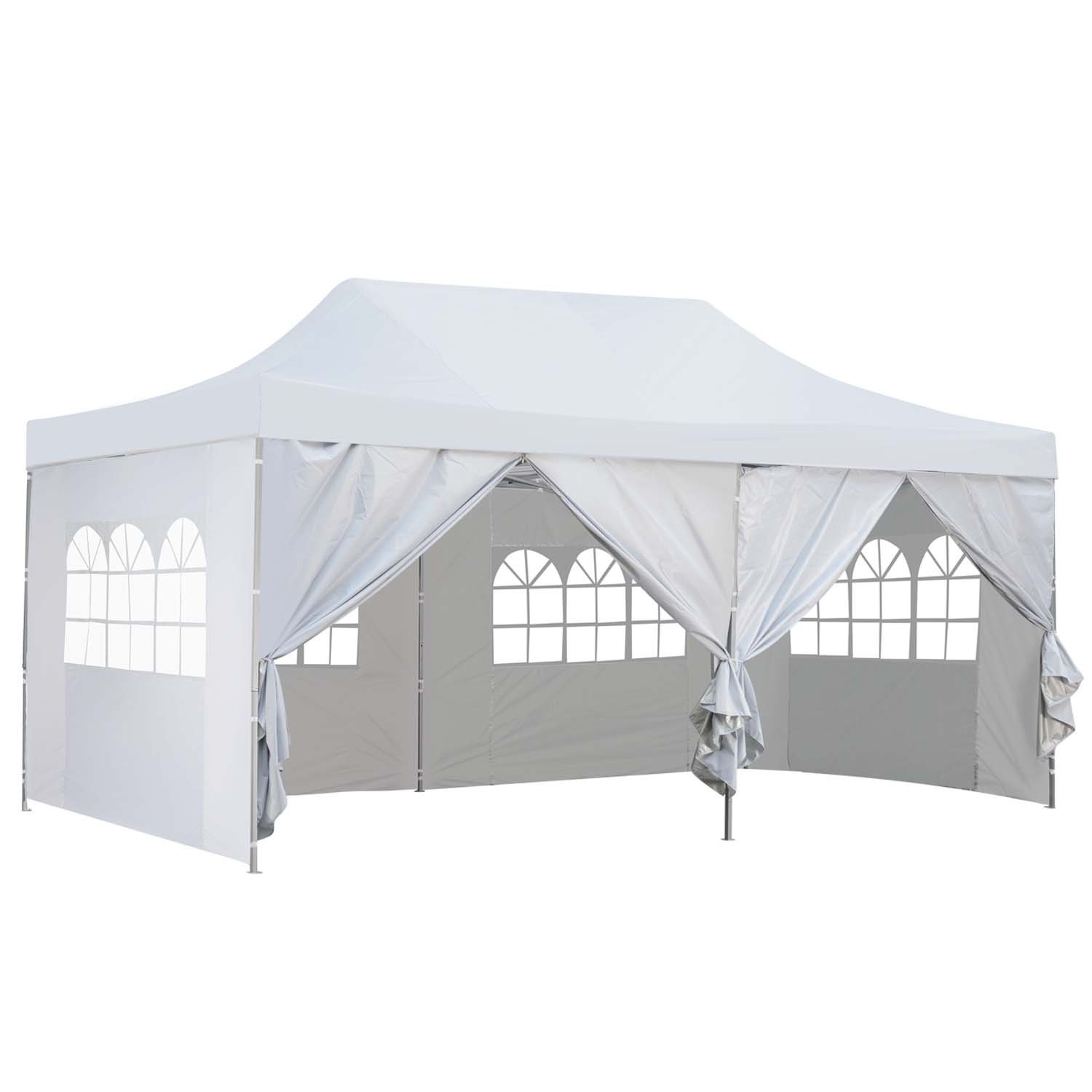 Quictent 10x20 Ft Pop up Canopy Party Wedding Gazebo Tent Shelter with Removable Side Walls White