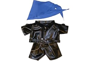 TEDDY MOUNTAIN Biker Outfit Teddy Bear Clothes Fits Most 14" - 18" Build-A-Bear and Make Your Own Stuffed Animals