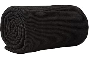 TinaKim Ribbed Cuff Jacket Hoodies Fabric, for Waistbands Neckline Sewing Material (43x20in, 68 Black)