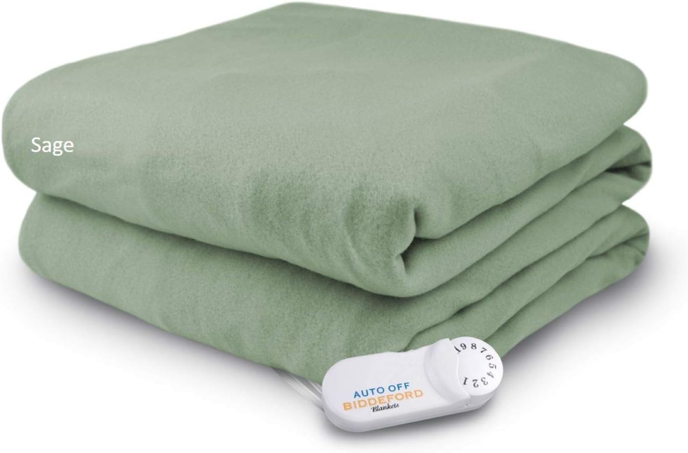 Biddeford Blankets Comfort Knit Electric Heated Blanket with Digital Controller, Throw, Sage