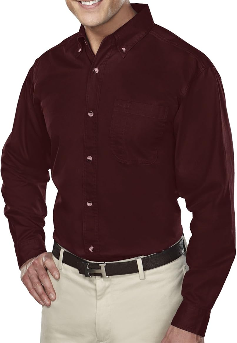 maroon long sleeve dress shirt