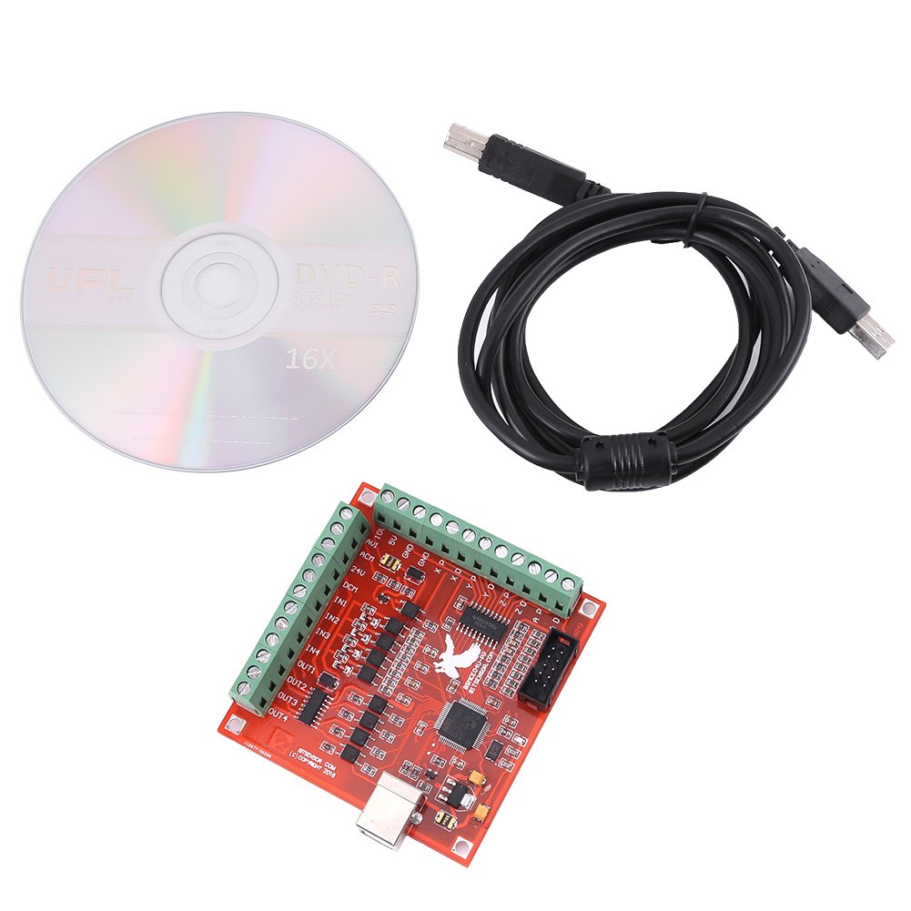 CNC USB 4 Axis Motion Control Card, Interface Breakout Board for Stepper Motor Driver