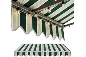 ENGTICUENU Retractable Patio Awning Replacement Fabric Cloth Exterior Sunshade Canopy Cloth 8'X7' 10'X8' 12'X10' Sunshade She