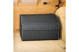 Owleys Trunk Organizer For Car - Collapsible Storage Bins - Keep Groceries, Sports Gear & Tools Secure On Road Trips - Best Gifts for Men - Heavy Duty Cargo Tote (Black 21.6)