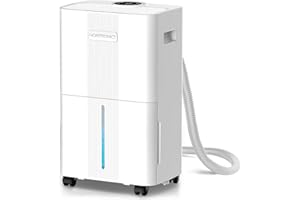 Homtronics 1500 Sq.Ft Dehumidifier with Drain Hose, 21 Pints Dehumidifier for Basement with 3 Dehumidification Modes, Humidit