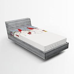 Lunarable Cardinal Fitted Sheet Set, Colorful