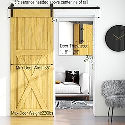 LQKUMJG 6FT Sliding Barn Door Hardware Kit for