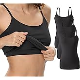 Vislivin Womens Cotton Camisole Adjustable Strap Tank Tops with Shelf Bra Stretch Undershirts