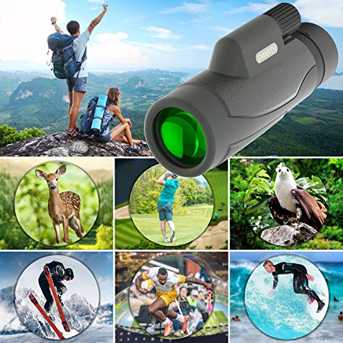 Emarth Hawkeye Monocular 8x42 High Power Bak4 FMC Compact Telescope for Hunting Boating Wildlife Green