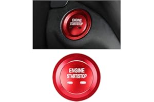 CARFIB Ignition Button Decals Fit for Chevrolet Chevy Equinox Malibu Sonic Traverse Trax Accessories Push Start Stop Stickers Caps Covers Parts Car Interior Decoration Aluminum Alloy Red 2Pcs
