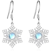 SVODEA Snowflake Earrings for Women 925 Sterling Silver Christmas Snowflake Dangle Earrings Christmas Jewelry Gifts for Women