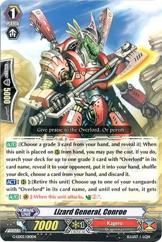 Cardfight!! Vanguard TCG - Lizard General, Conroe (G-LD02/010EN) - G Legend Deck 2: The Overlord blaze 