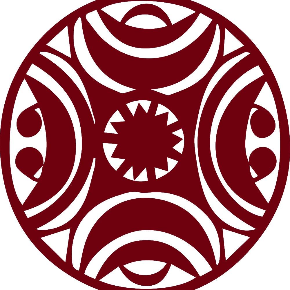 Art Ornamental Motif African Pattern Tribal Ornamental Motif 41 (Burgundy) (Set Of 2) Premium Waterproof Vinyl Decal Stickers For Laptop Phone Accessory Helmet Car Window Bumper Mug Tuber Cup