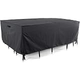 Amazon Com Ultcover 600d Tough Canvas Durable Rectangular Patio Table And Chair Cover Waterproof Outdoor General Purpose Furniture Covers 111 X 74 Inch Black Furniture Decor