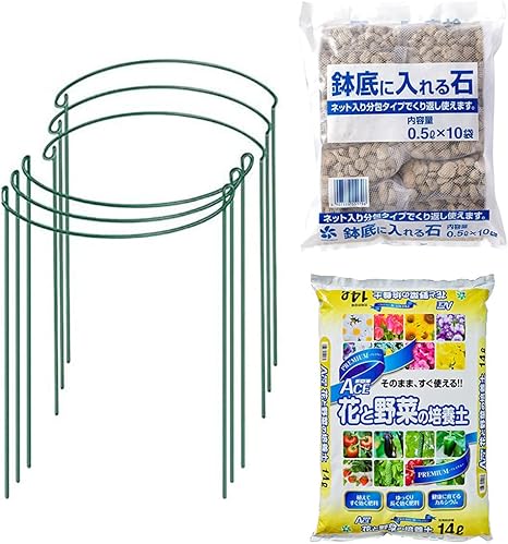 Amazon Champion Crafts 完璧な石と培養土セット 植物支柱 2 4 6本セット 花ささえ つる性植物 観葉支柱パックガー ガーデニング用支柱 花支え 農業用 園芸用 25cmx40cm 6個入 支柱
