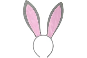 Funcredible Gray Bunny Ears Headband - Bendable Rabbit Ears - Soft Velvet Bunny Accessories for Kids, Women and Men - Rabbit Costumes for Themed Events
