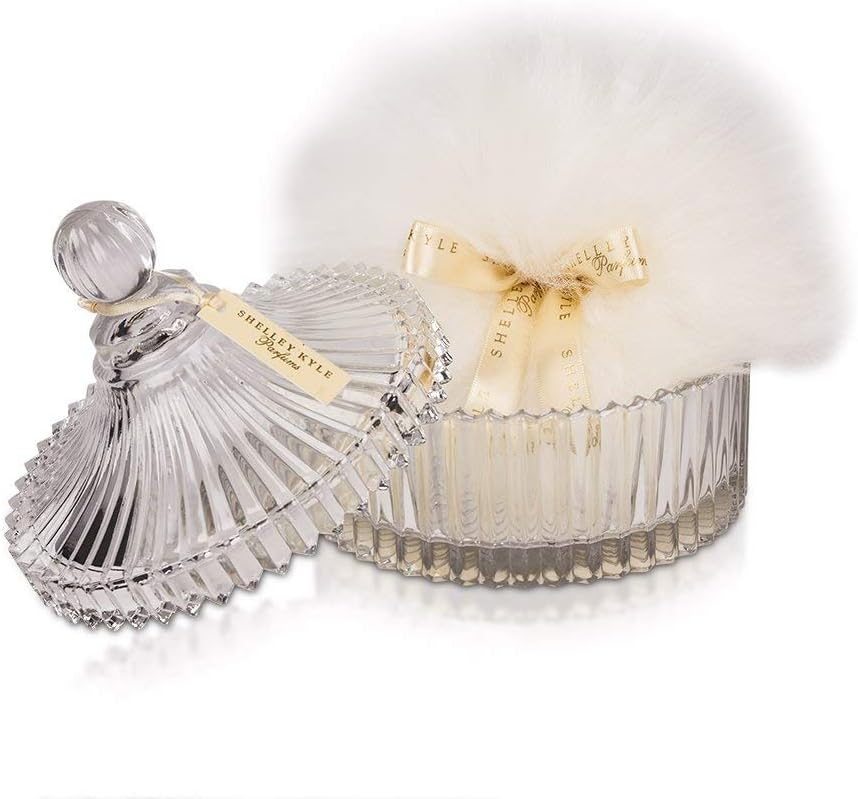 Shelley Kyle Large Lidded Crystal Puff Dish (Puff not Included)