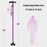 RUNZI Folding Cane with LED Light Adjustable Height Purple view 4
