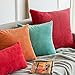 MIULEE Winter Fall Pack of 2 Orange Pillow Covers 20x20 Inch Soft Boho Striped Corduroy Throw Pillow Covers Decorative Square Cushion Cases Pillowcases for Sofa Bedroom Couch Home Decor.