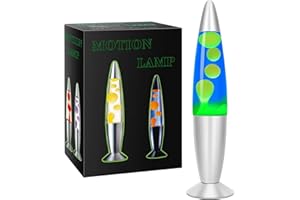 Mdismart Motion Table Lamp 16inches for Kids and Adults- Big Volcano Lamp with Blue Liquid Green Wax, Gifts for Boys Girls, Relaxing Calming Night Mood Light for Home Decoration