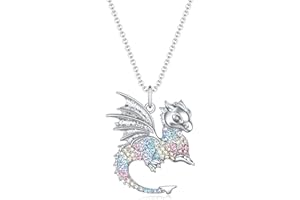 luomart Dragon Dinosaur Necklace Birthday Gifts for Girls,Dragons Dinosaurs Pendant Necklaces Jewelry for Women