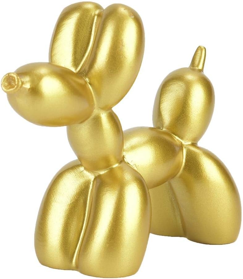 HEEPDD Balloon Dog, Mini Animal Figurine North European Style Balloon Dog Table Decor Art Sculpture for Family Ornament Home Decoration(Golden)
