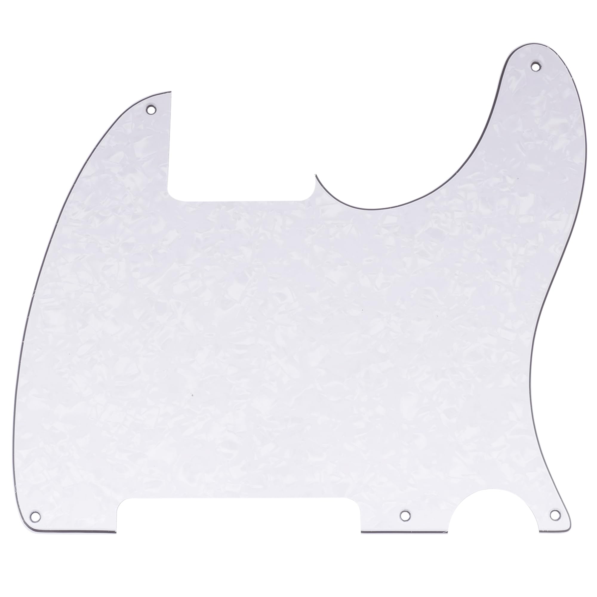 Musiclily 5 Hole Tele Pickguard Blank for Fender USA/Mexican Telecaster Esquire Guitar, 4Ply White Pearl — image 1