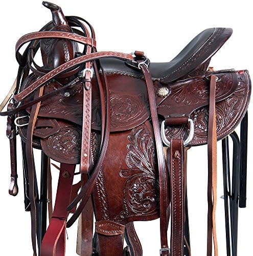 WESTERN TRAIL PLEASURE HORSE RIDING SADDLE WITH MACTHING TACK SET