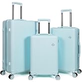Aklsvion Luggage Sets 3 Piece (20/24/28 inch)-Carry On Suitcase-Suitcase With Wheels-PC+ABS - Hardside Spinner Travel Luggage, Black, 10 Pcs Set, Hardside Luggage Sets With Spinner Wheels (Blue)
