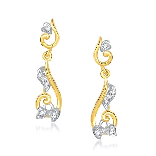 VK Jewels Earrings Cubic Zirconia Drop Earrings for Women (Golden) (vker1175g)