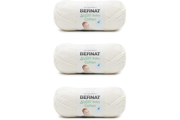 Bernat Softee Baby Cotton Cotton Yarn - 3 Pack of 120g/4.25oz - Blend - 3 DK (Light) - 254 Yards - Knitting/Crochet