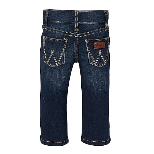 Wrangler Baby Boys' Five Pocket Boot Cut Jean, Dark Blue, 2T in